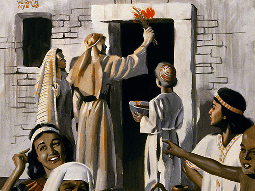 Marking the doorway on Passover